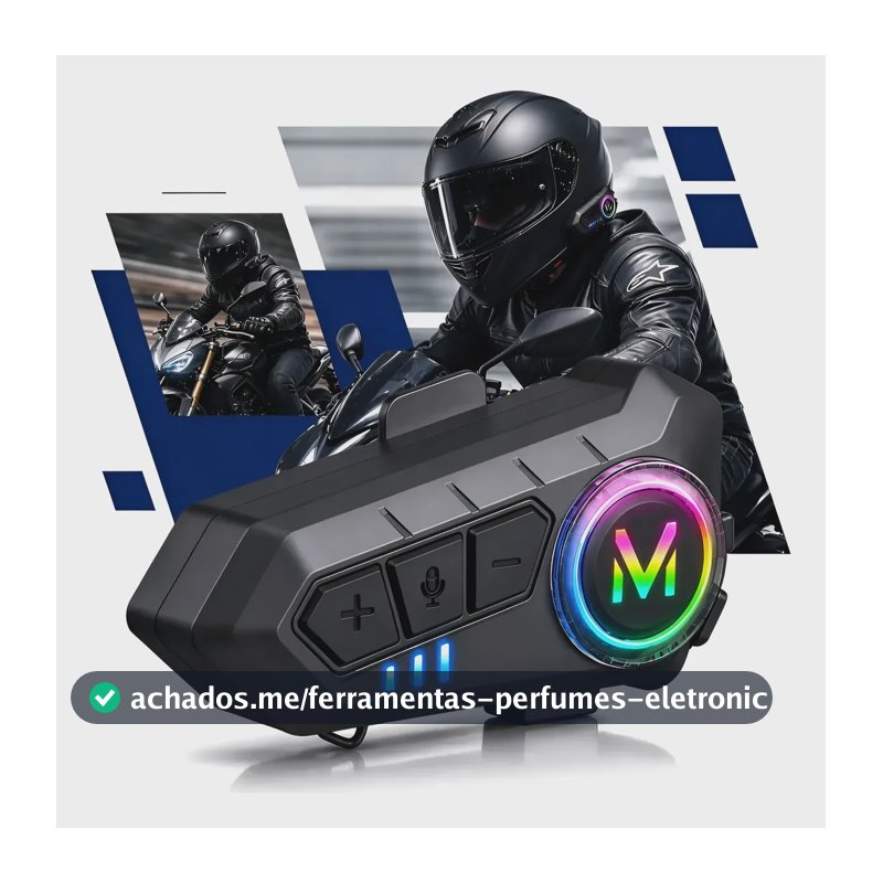 Fone De Ouvido Para Capacete Bluetooth Headset Rgb Sem Fio