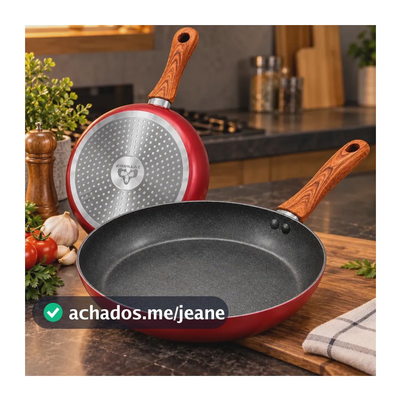 Frigideira Cerâmica Antiaderente Fogão Cooktop Indução Gás Preto