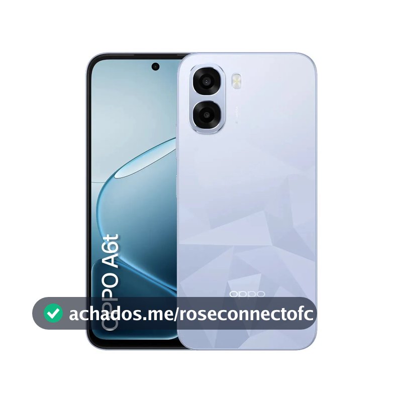 Smartphone OPPO A6t 128gb, 12gb Ram (4gb + 8gb Virtual Ram), Bateria Gigante de 6500mAh, Processador Snapdragon, Tela 120Hz, AI Câmera, IP64 - Azul Cristal
