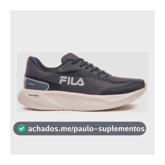 Tênis Fila Masculino Spry Esportivo Treino Corrida Academia Preto/grafite/cinza Mesh 39