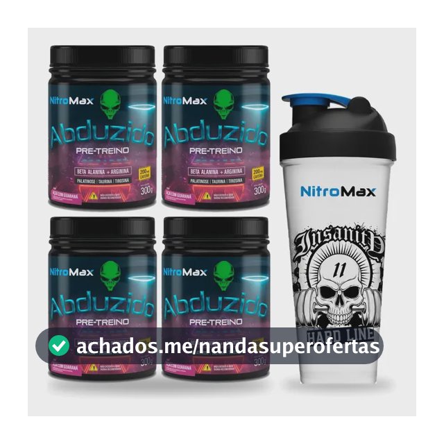 Kit 4x Pre Treino Abduzido 300g + Brinde - Nitromax