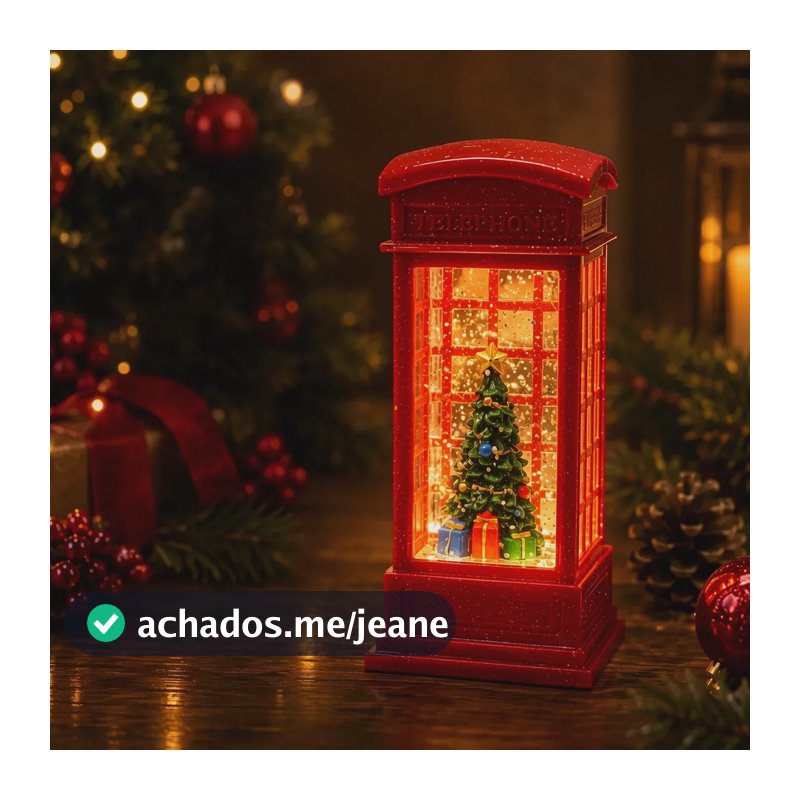 Enfeite Natal Cabine Decoração Luz Led Brilho Natalina Arvore De Natal 1.5v