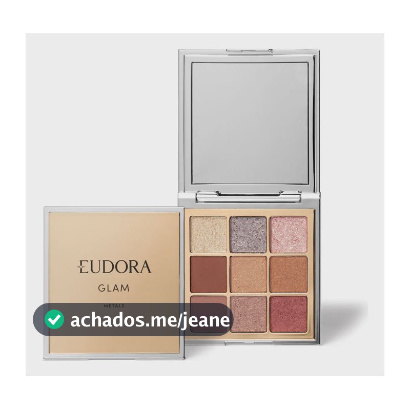 Paleta de Sombras Glam Metals Eudora com 9 Cores de Brilho Metálico E Mate