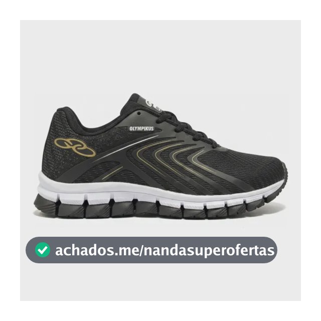 Tênis Olimp Masculino Esportivo Academia Caminhada Promoção Preto/dourado 41 Br