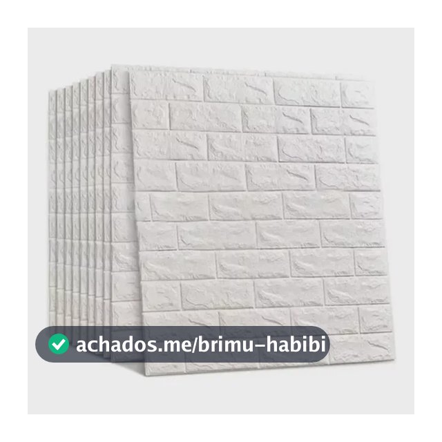 Kit 10 Placas Adesiva 3d Tijolinho Revestimento Parede 70x38 Branco