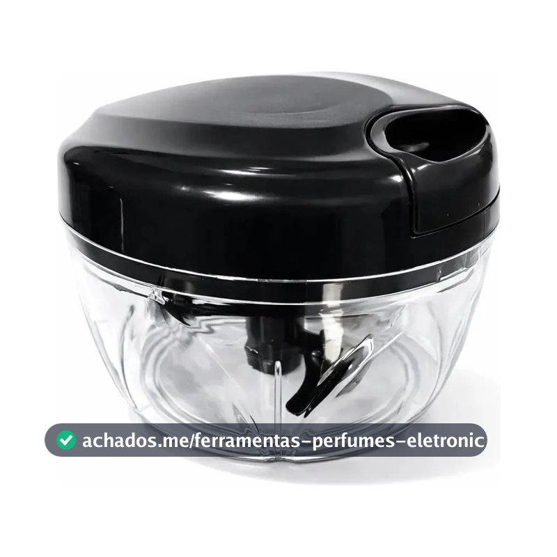 Processador Manual 500ml Triturador Alimentos 3 Lâminas Picador Alho Cebola Legume Frutas Cozinha Rápido Prático