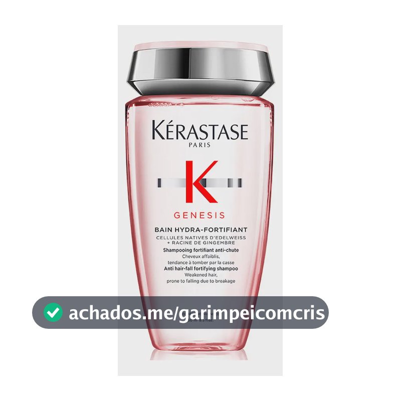Shampoo Antiqueda Fortificante com Células Nativas de Edelweiss e Raiz de Gengibre para Cabelos Oleosos, Finos ou Normais, Genesis Bain Hydra-Fortifiant Kérastase, 250ml