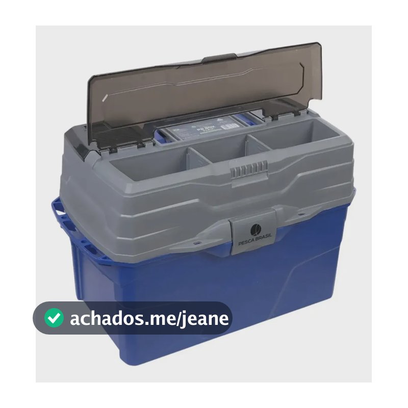 Maleta De Pesca Box Max 3 Bandejas Azul Pesca Brasil Azul/cinza