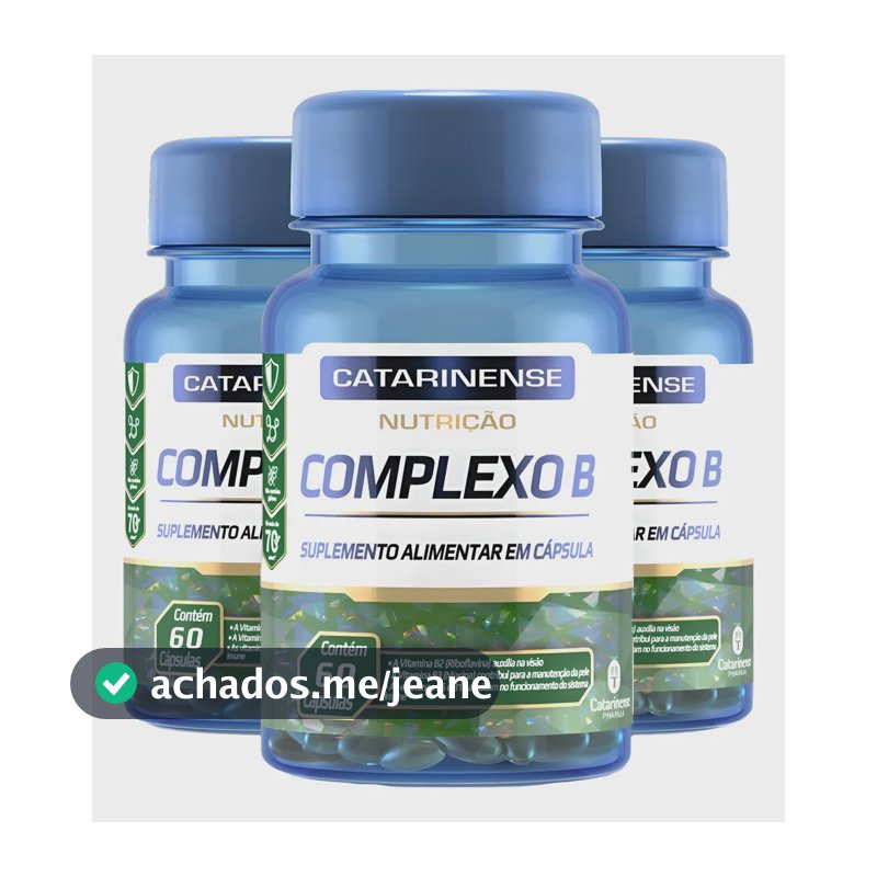 Kit Vitamina Complexo B Catarinense 180 Cápsulas Sem Sabor