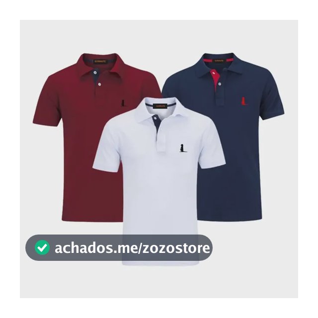 Kit 3 Camisas Gola Polo, Original Camisetas Blusas Qualidade