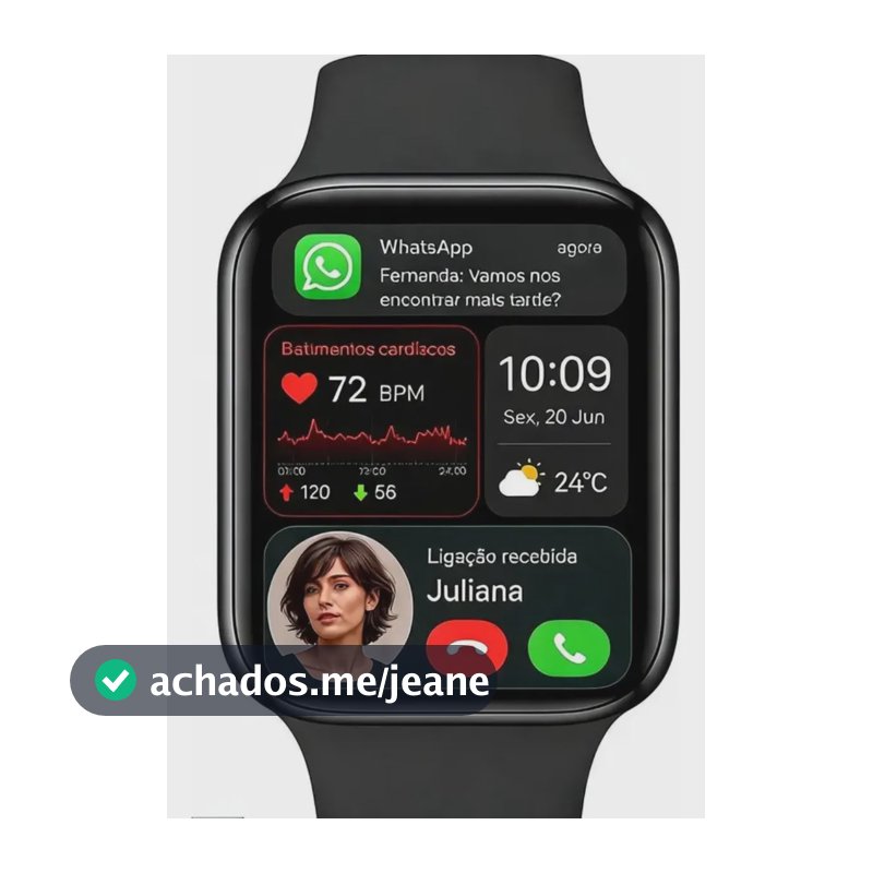 Smart Watch 11 Compativel iPhone 8 11 12 13 14 15 16 17 Pro Preto Silicone