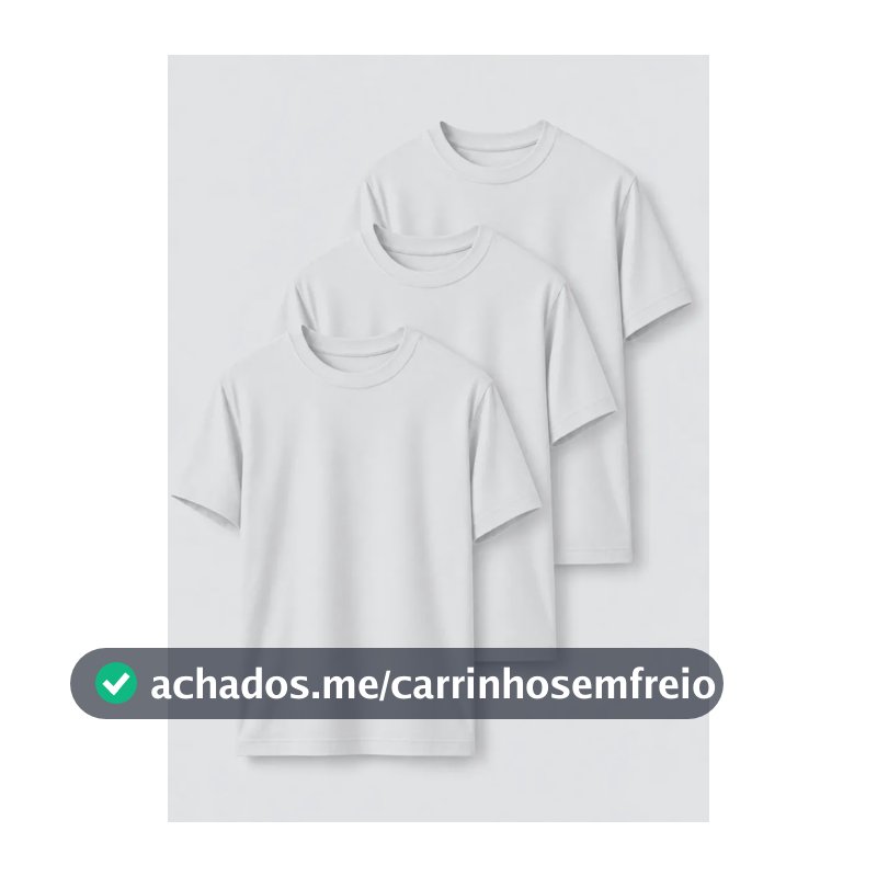 Kit 3 Camisetas Básicas Masculinas Manga Curta Slim Hering Branco P
