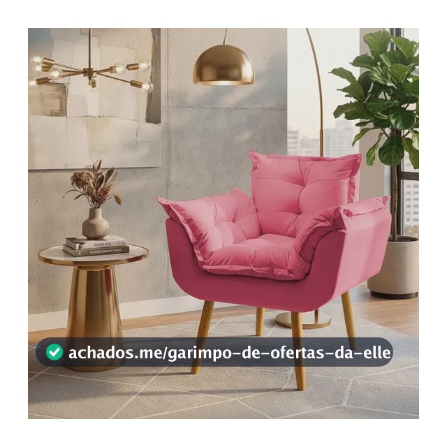 Poltrona De Amamentação Alice Confortável Sala Tecido Suede