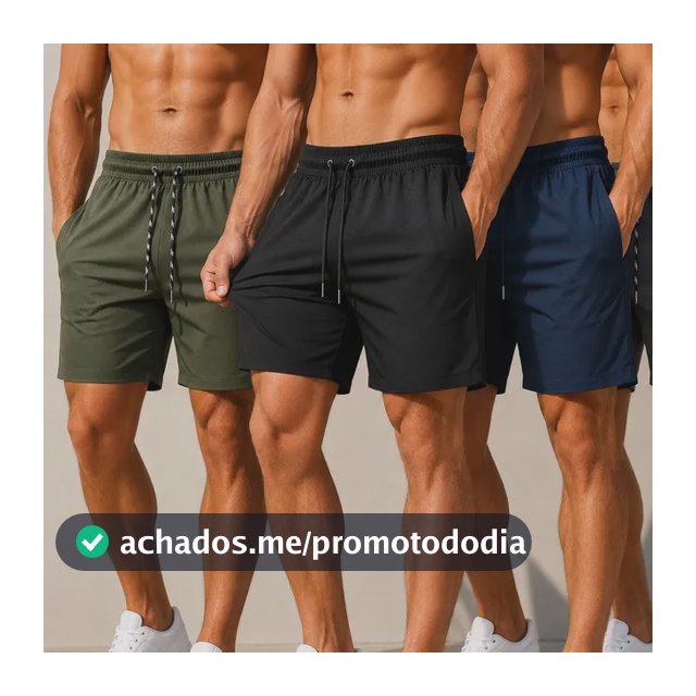 Kit 4 Bermuda Masculino Short Elastano Academia Bolso Casual