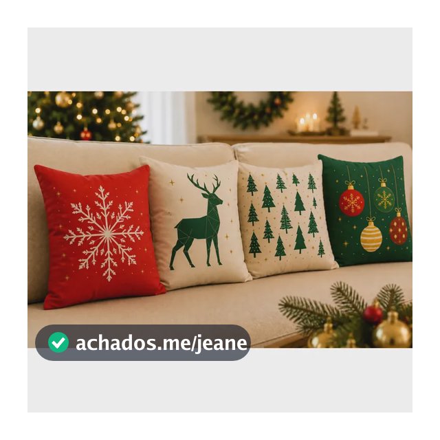 Kit Capas De Almofada Decorativas Estampadas Natal