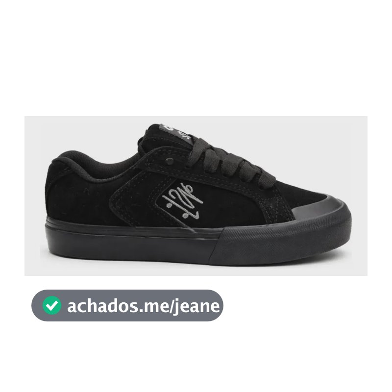 Tênis Qix Chorão Park Original Skate Unissex Casual Camurça Preto/preto Liso 43 Br