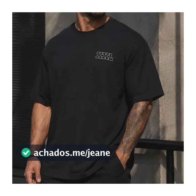 Camiseta Oversized Bordada Lateral Xxl Malha Algodão