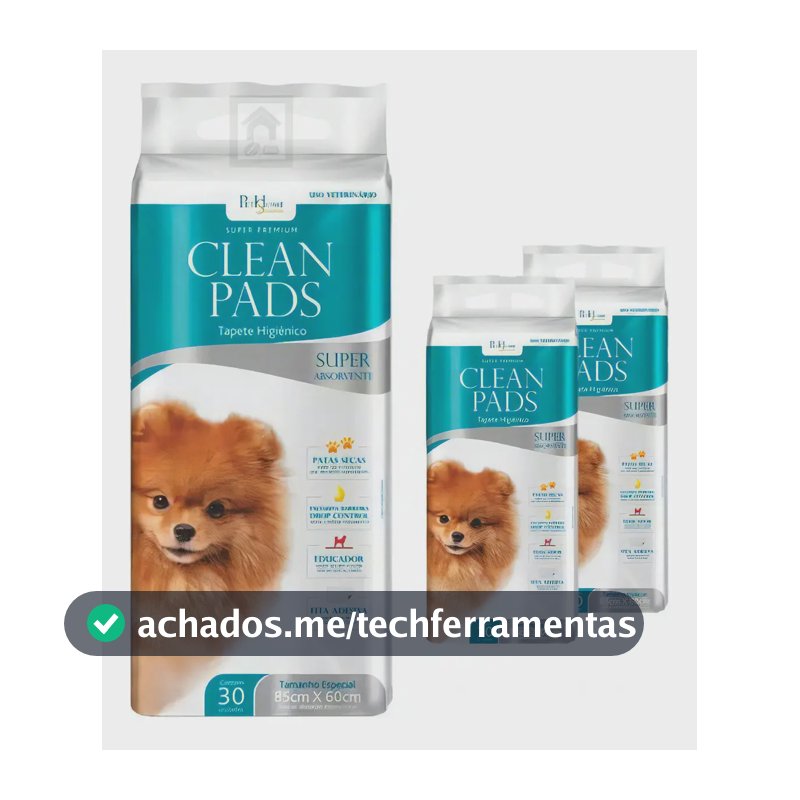 Kit 3 Tapetes Higiênicos Clean Pads C/30 Unidades - 85x60cm