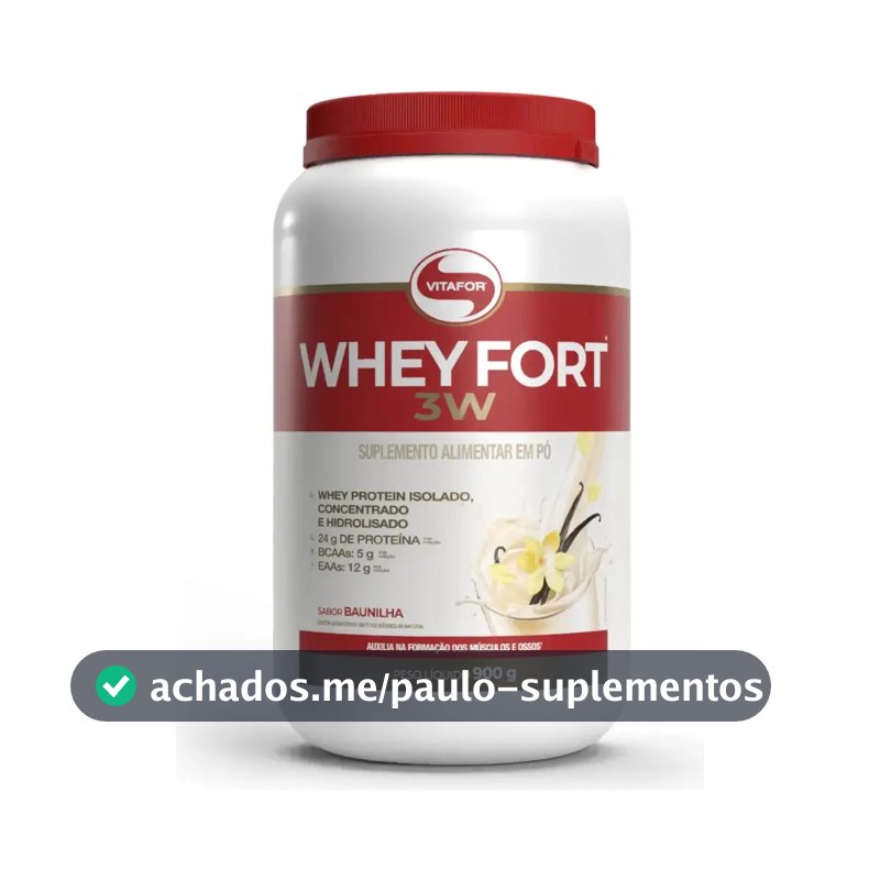 Suplemento Alimentar Whey Fort 3w Cookies 900g Vitafor
