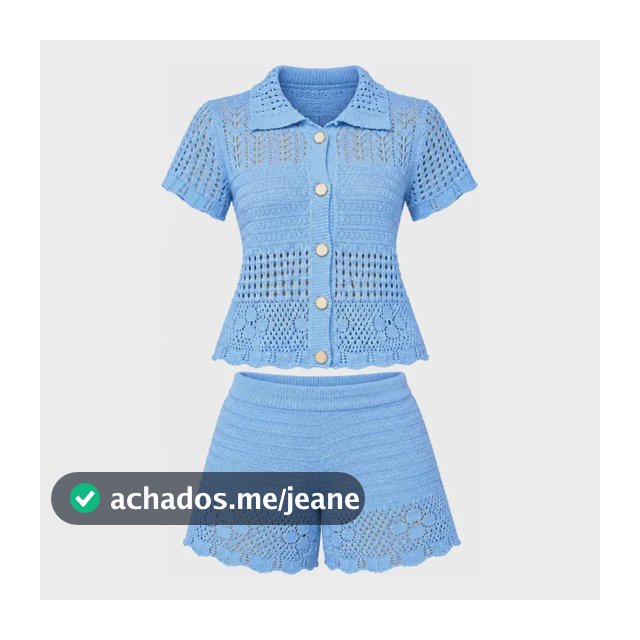 Conjunto Tricô Feminino Gola Polo 2 Peças Shorts Casaqueto M