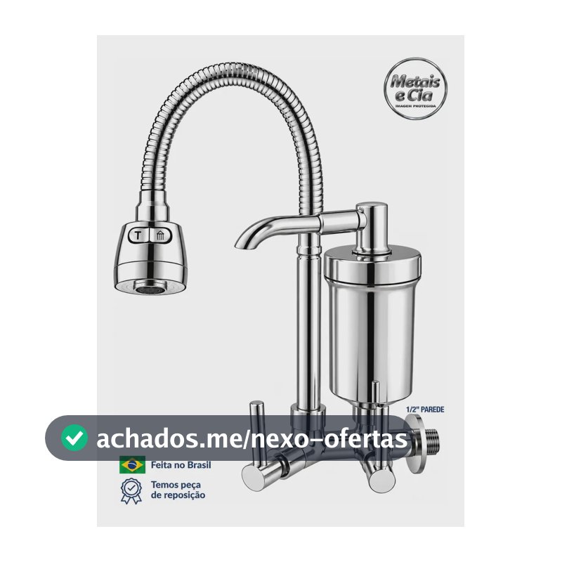 Torneira Com Filtro Gourmet Flexível Filtro Cozinha Parede Bica Com Filtro Cromado Purificador De Agua