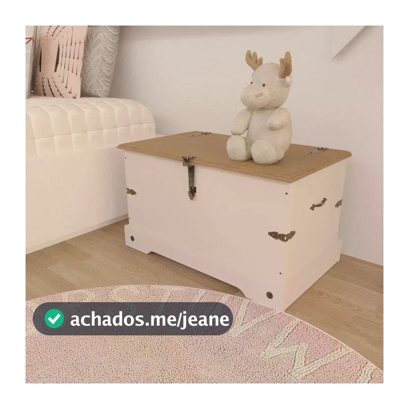 Baú 80x45,5cm Smile Serpil Baby Creme/carvalho Creme/carvalho