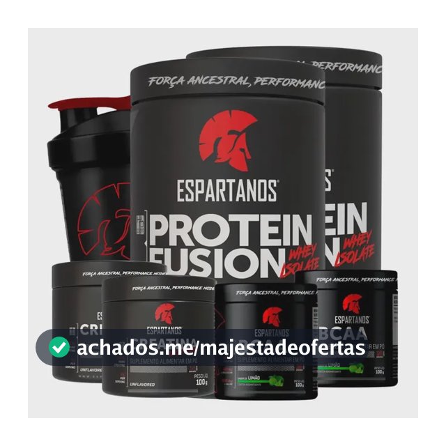 Combo Duplo Whey Fusion + 2x Bcaa + 2x Creatina + Shaker Morango