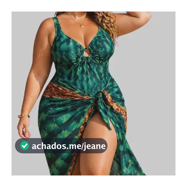 Conjunto Maiô Decot Com Pareô Canga Saída De Banho Plus Size