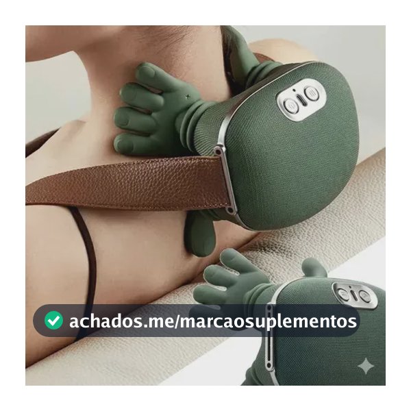 Massageador Pescoço Ombro Recarregável Maozinha Deep 3d Verde-escuro 127/220v