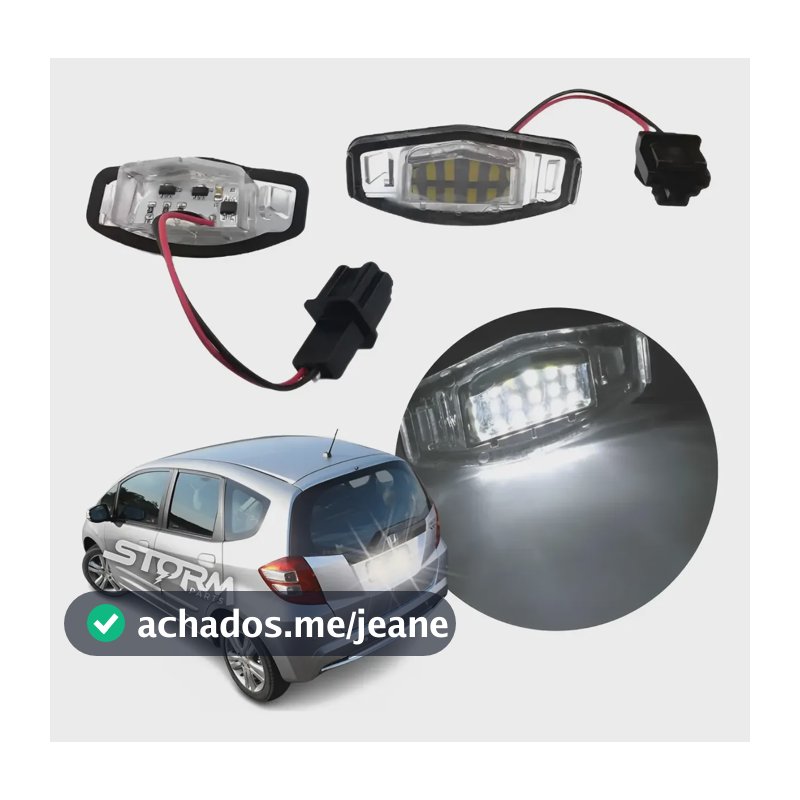 Luz Placa Led Honda Fit 2003 A 2014 Iluminação Par Lâmpada