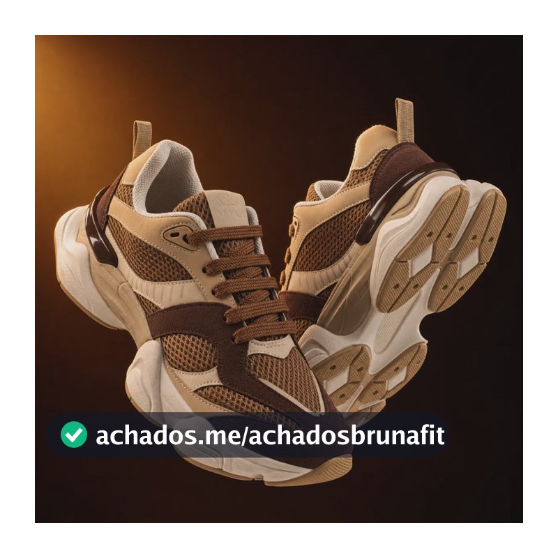 Tenis Feminino Chunky Vili Aura Casual Conforto Original Marrom/bege 38 Br