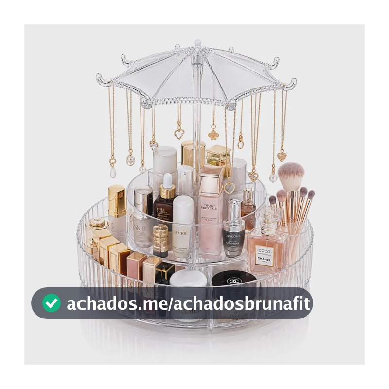EPS-5305 Organizador porta maquiagem cosméticos pulseiras e colares giratório 360°