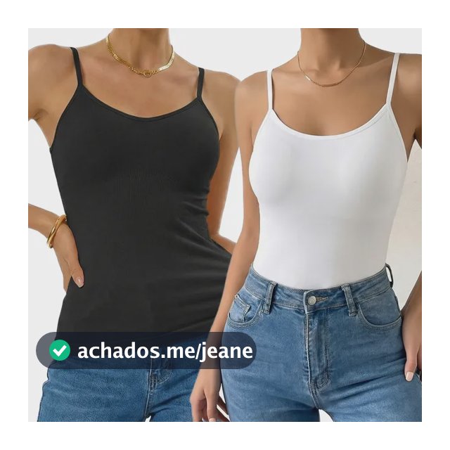 Kit 2 Regatas Femininas Alça Fina Básica