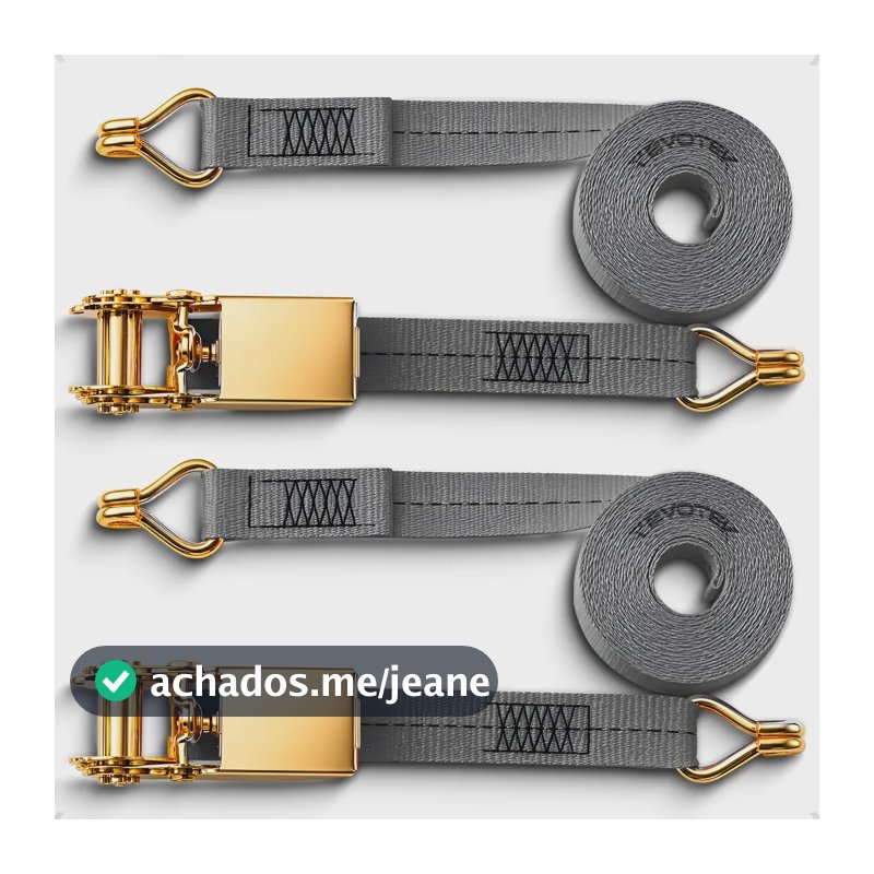 Kit 2 Jogos Cinta Catraca Amarração Carga 800kg 4,6 Metros Cinza