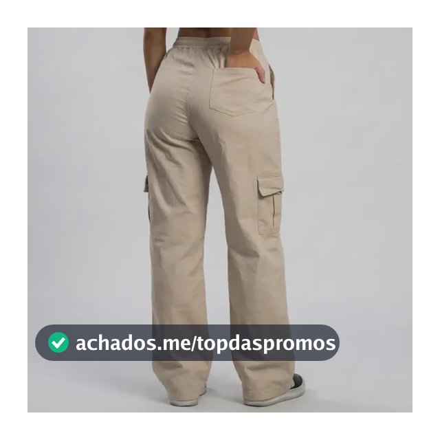 Calça Cargo Feminina Wide Leg Algodão Cintura Alta Y2k
