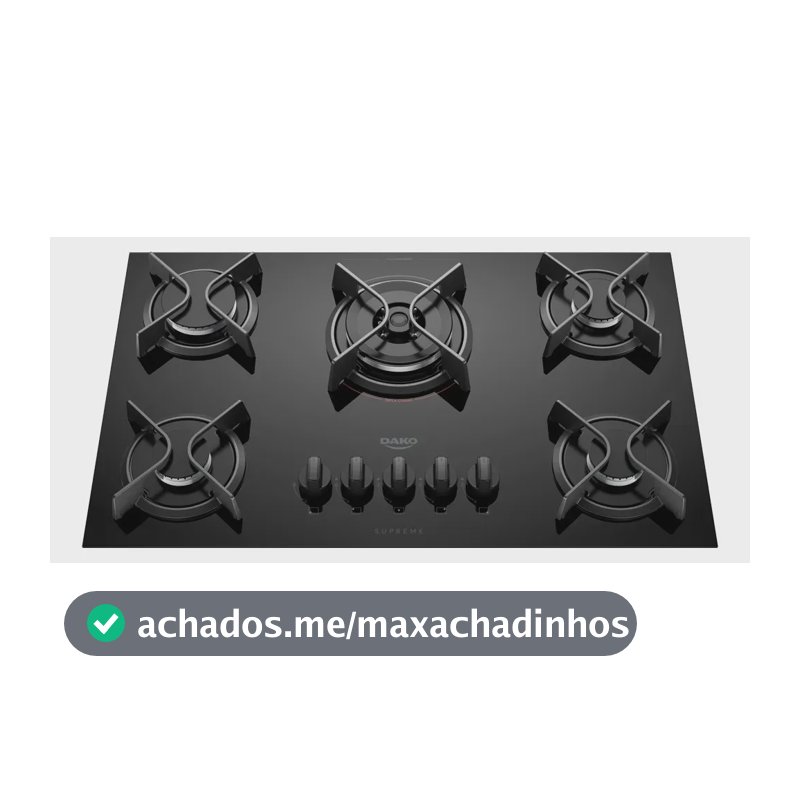 Cooktop 5 Bocas Dako Supreme Com Tripla Chama Preto Bivolt Preto