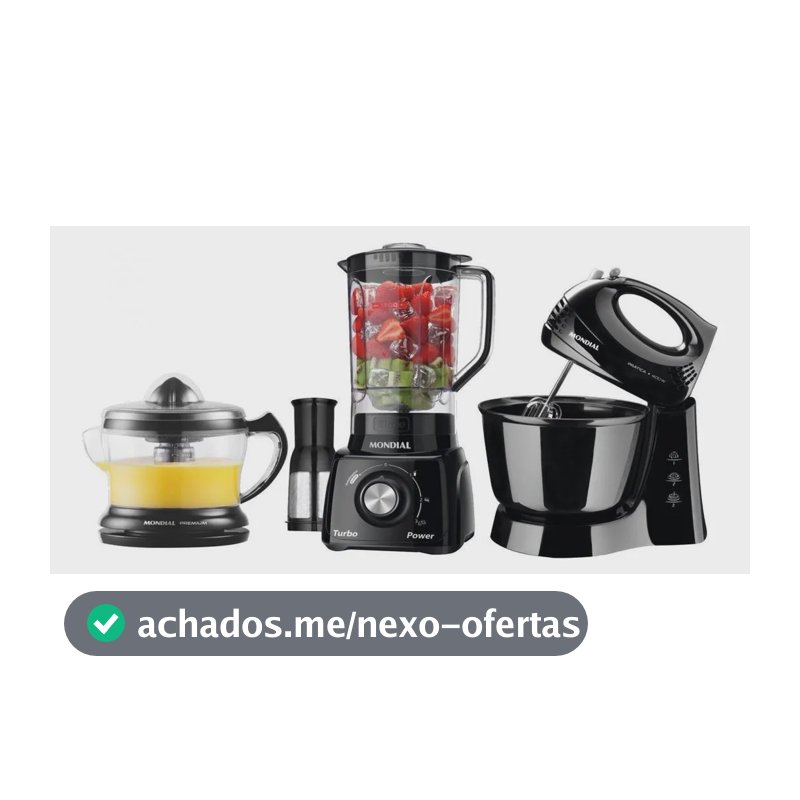 Kit Kt-105-b Mondial Com Liquidificador Batedeira Preto 220v