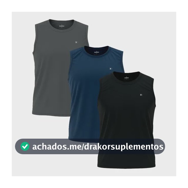 Kit 3 Regata Dry-fit Lisa Masculina Sandrini Academia Casual
