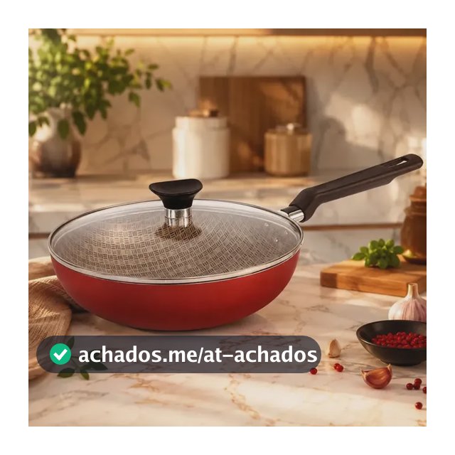 Frigideira Antiaderente Tramontina Loreto Vermelha com Tampa 2,2L