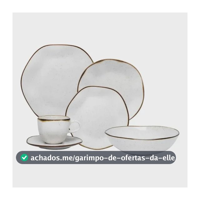 Aparelho De Jantar 20 Peças Ryo Maresia + Saladeira 26cm Off White