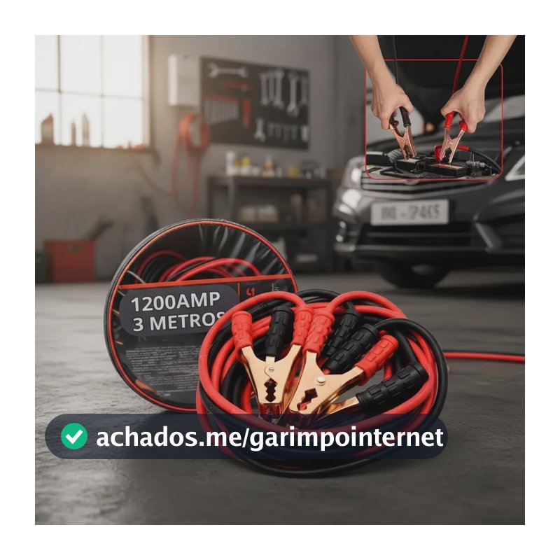 Cabo Bateria Chupeta 3 Mts Emergência Automotivo 1200amp
