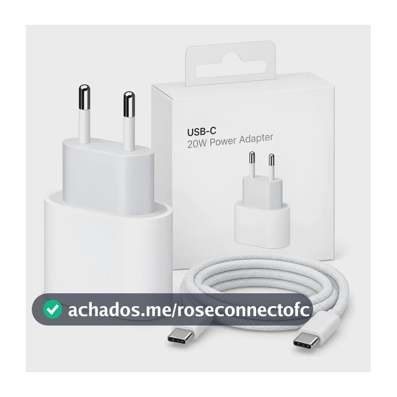 Carregador Compativel Apple iPhone 20w + Cabo 1m 60w Usb-c