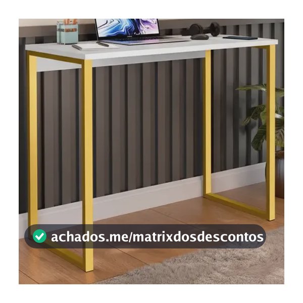 Escrivaninha Industrial Mesa Estudo Aparador Office Aço Mdf