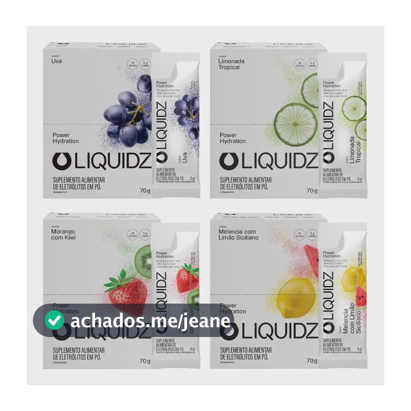 Liquidz® Eletrólitos Zero Açúcar 4 Sabores - 4cx C/14 Sachês