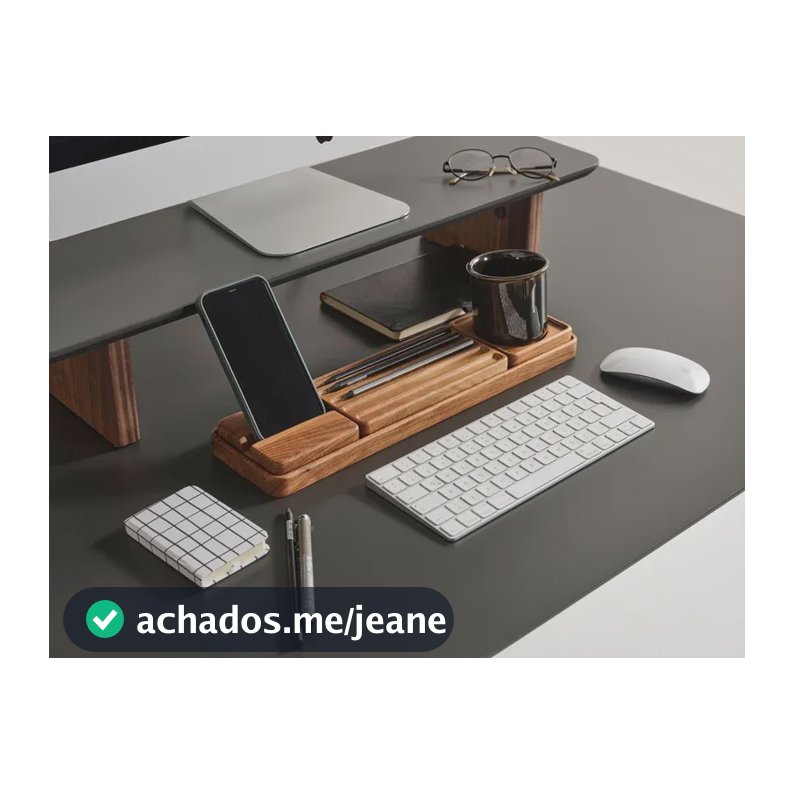 Kit Organizador De Mesa Escritorio Madeira Rustico Moderno