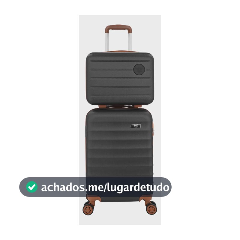 Kit Mala De Viagem Bordo Mão Pequena 10kg Abs Cadeado 360 Cor Preto