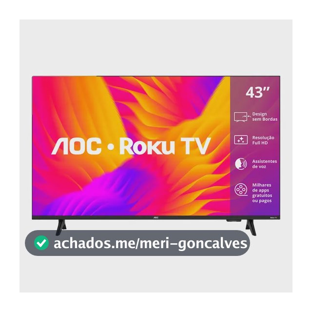 Smart Tv Aoc Led 43 Full Hd Wi-fi Roku Tv Sem Bordas