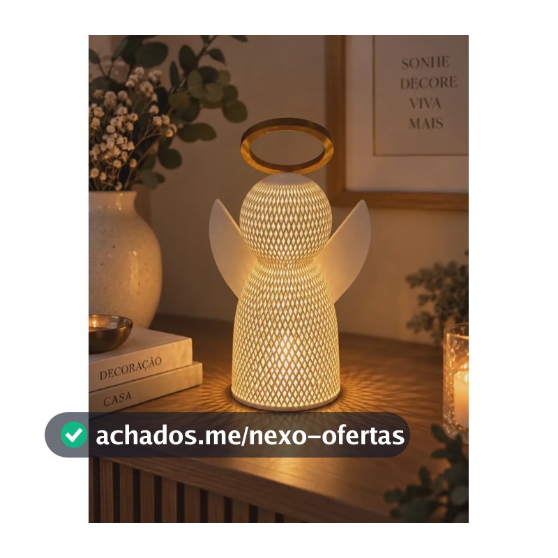 Anjo Natal Led Luminária Decorativa Mesa Presente 23cm 23cm