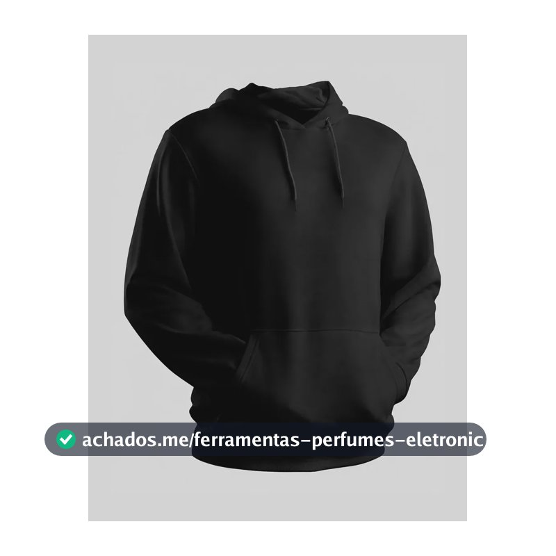 Blusa Moletom Canguru Liso Básico Premium Várias Cores G Preto