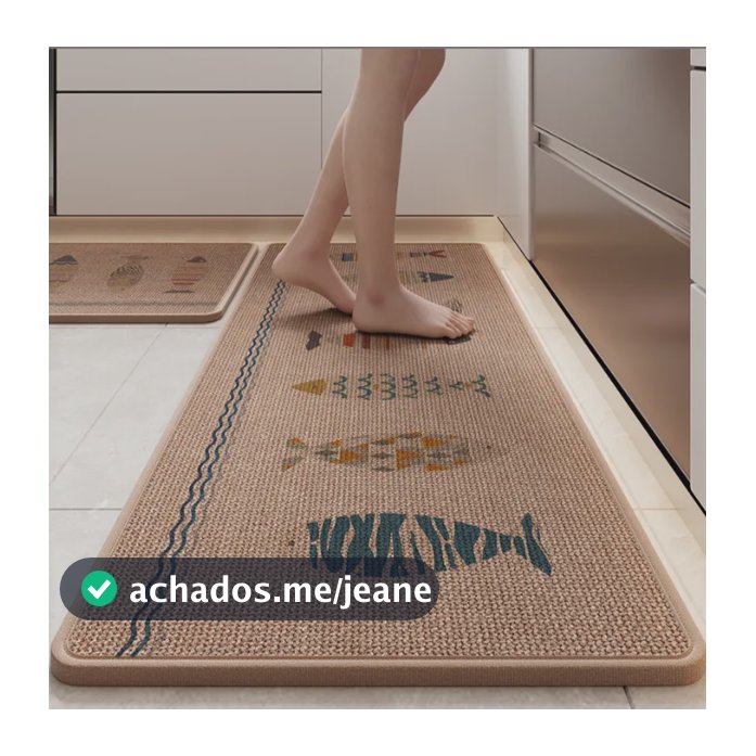 Tapete De Cozinha Antiderrapante Kit 2 Peças Estampado 120 M 40 M Marrom